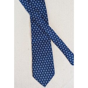 Ermenegildo Zegna Men's Blue Geometric Floral Silk Necktie
